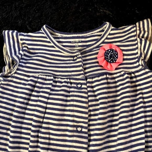 Carter's Girl Stripe Applique Floral Onesie - Picture 5 of 7